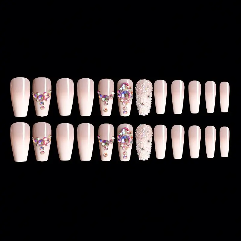 

ABS Nail 3d Diamond False Nails Designer Press On Nails, Natural