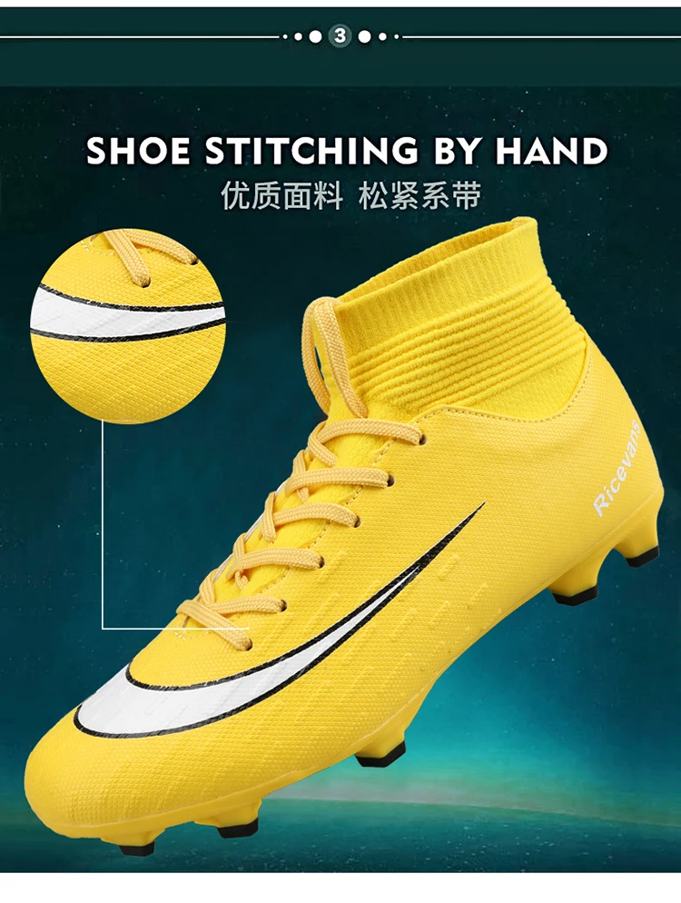 HOBIBEAR New Custom Outdoor Men Turf Soccer Boots Boy Football Spike Shoes Young Sport Shoe