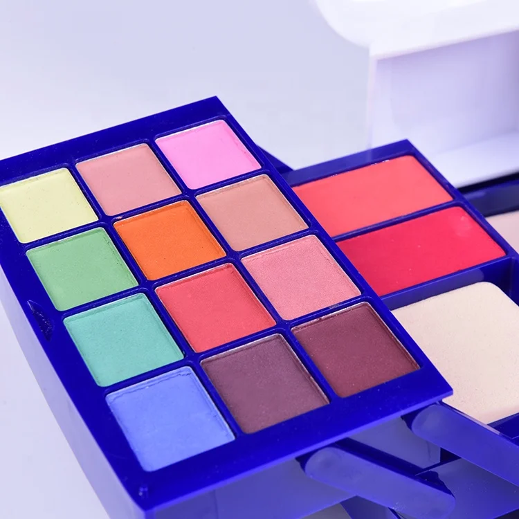 
Top Sale Waterproof Eyeshadow Palette Makeup Powder Cosmetic Brush Kit Box With Mirror Women Professional Make Up kit 