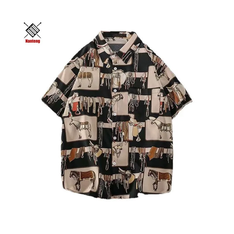 

Custom Mens Hot Sale Hawaiian Floral Print Short Sleeve Casual Shirts for Beach and Party Wear Vintage Summer Man Shirt
