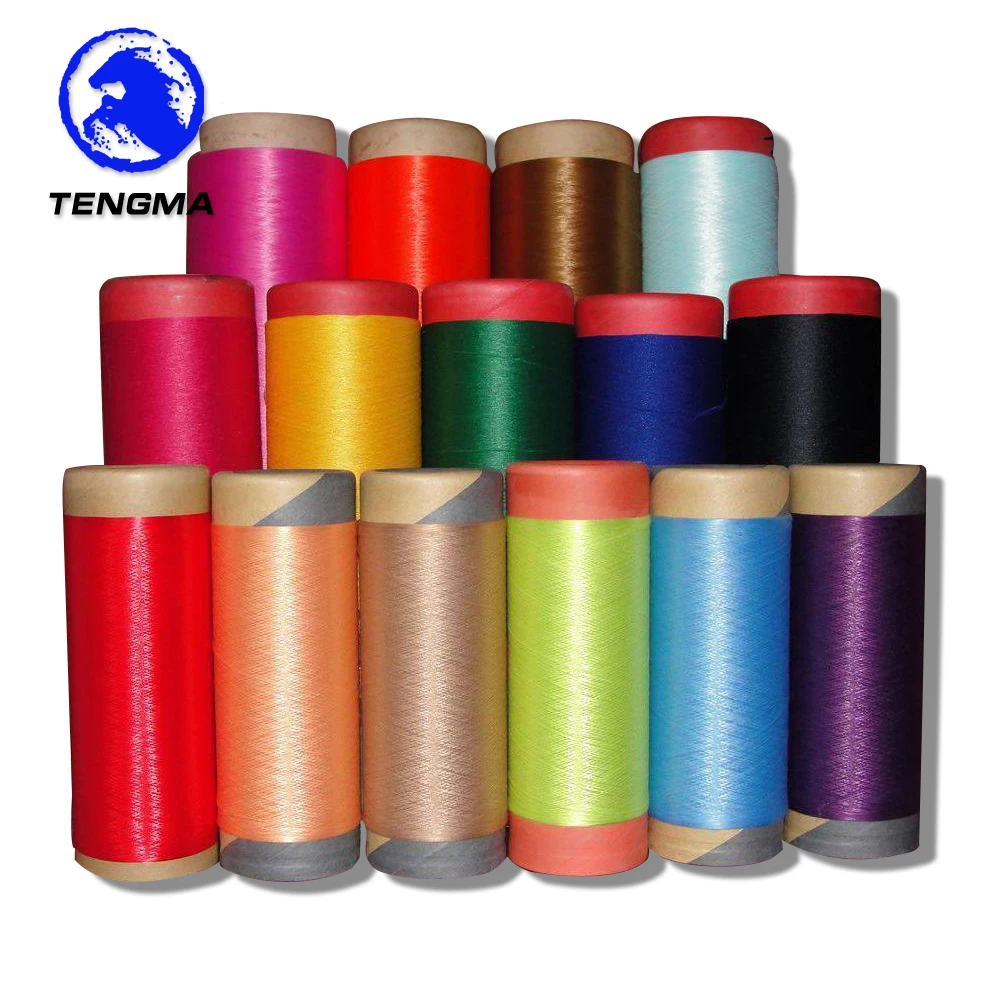 
China factory price stock lot top grade polyester dty color yarn 