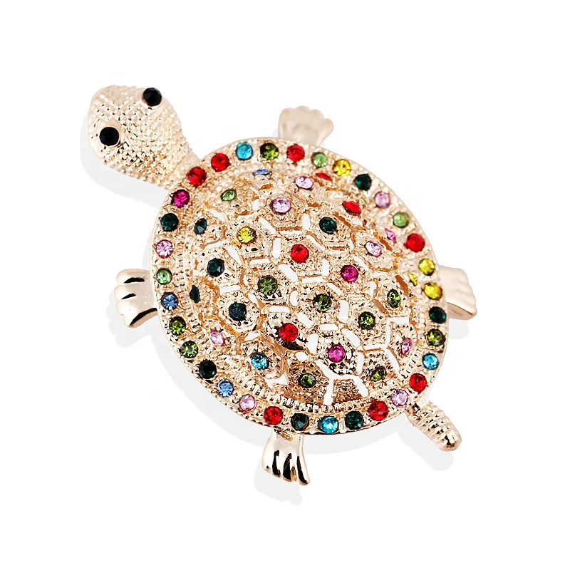 

Tortoise colorful rhinestone brooch animal Tortoise for gift