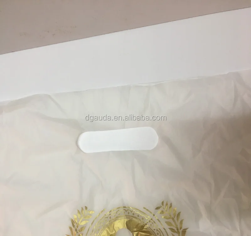 
certified custom printed merchandise punch die cut 100% biodegradable and compostable plastic shopper handle bag 