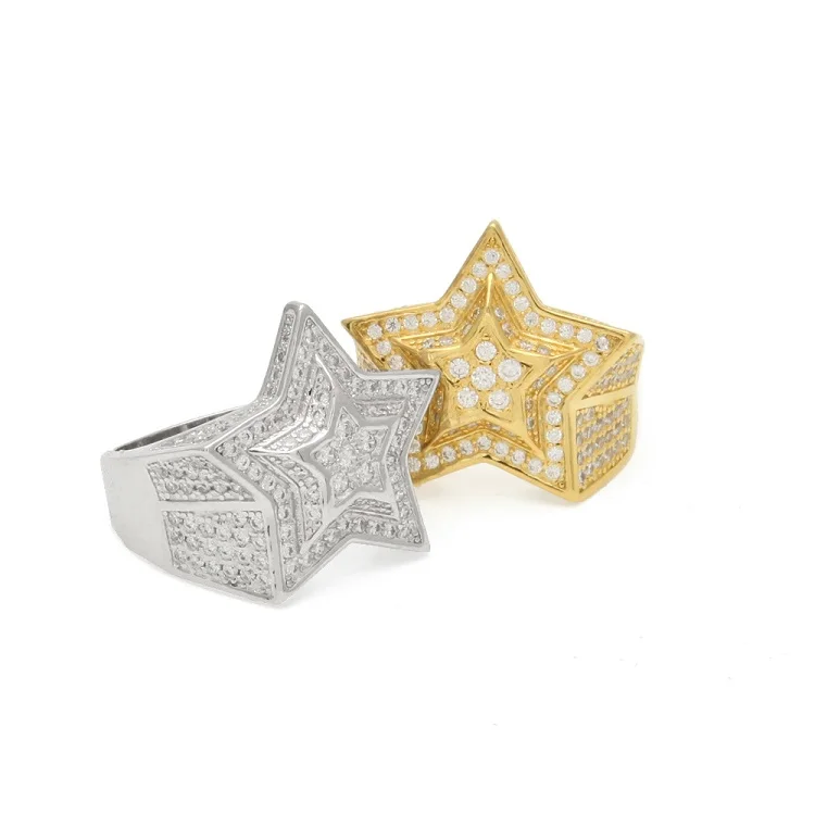 

Hot Sale Unique High Quality Hip Hop Rings 18k Gold Plated Jewelry Men's Ring