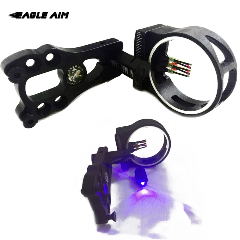 

Compound Bow Adjustable Sight 5 Pin with Optical Light Archery, Basic Bow Sights