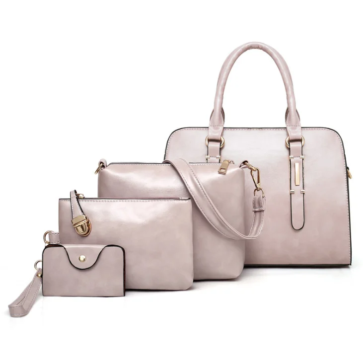 

wholesale high quality women's pu leather chain small crossbody bag handbags 4pcs set, Customizable