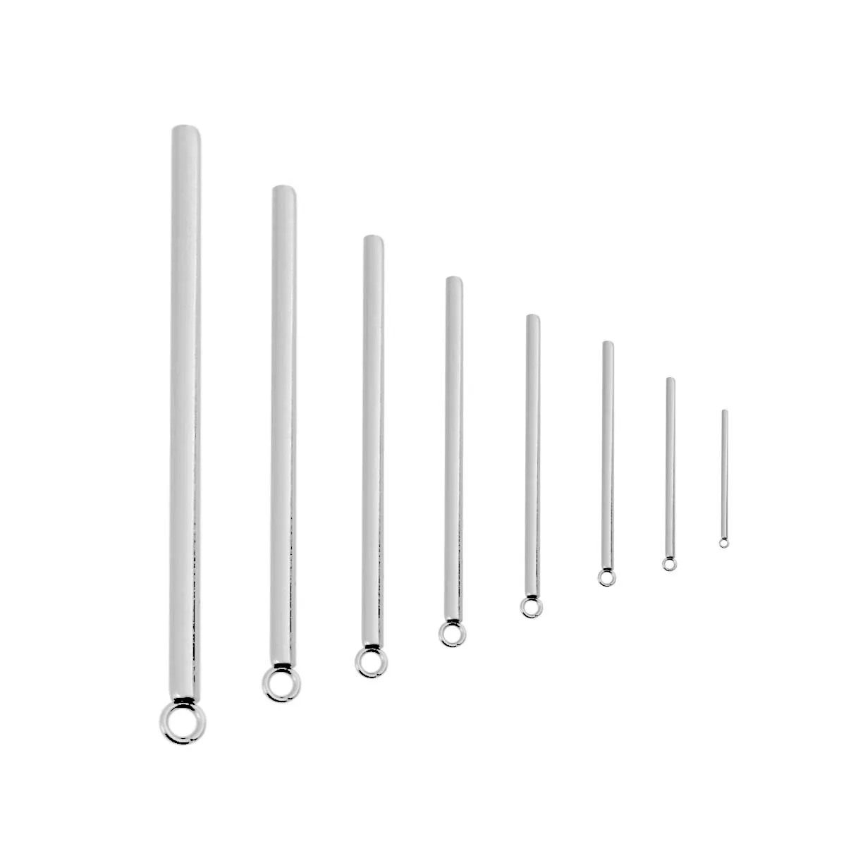 

Pure Stainless Steel 2mm Single Hole Long Bar Drop Earrings Fashion Jewelry Making Accessories connector bar jewelry, Silver