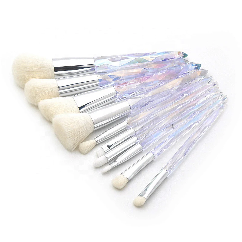 

Custom Crystal 10pcs Soft Synthetic Hair Cosmetic Tools Set Foundation Diamond Makeup Brush Set