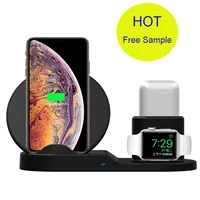 

2019 10w Wireless Charger For Iphone XS XR XS Max 3 In 1 Wireless Charger Dock Station For Charging Stand