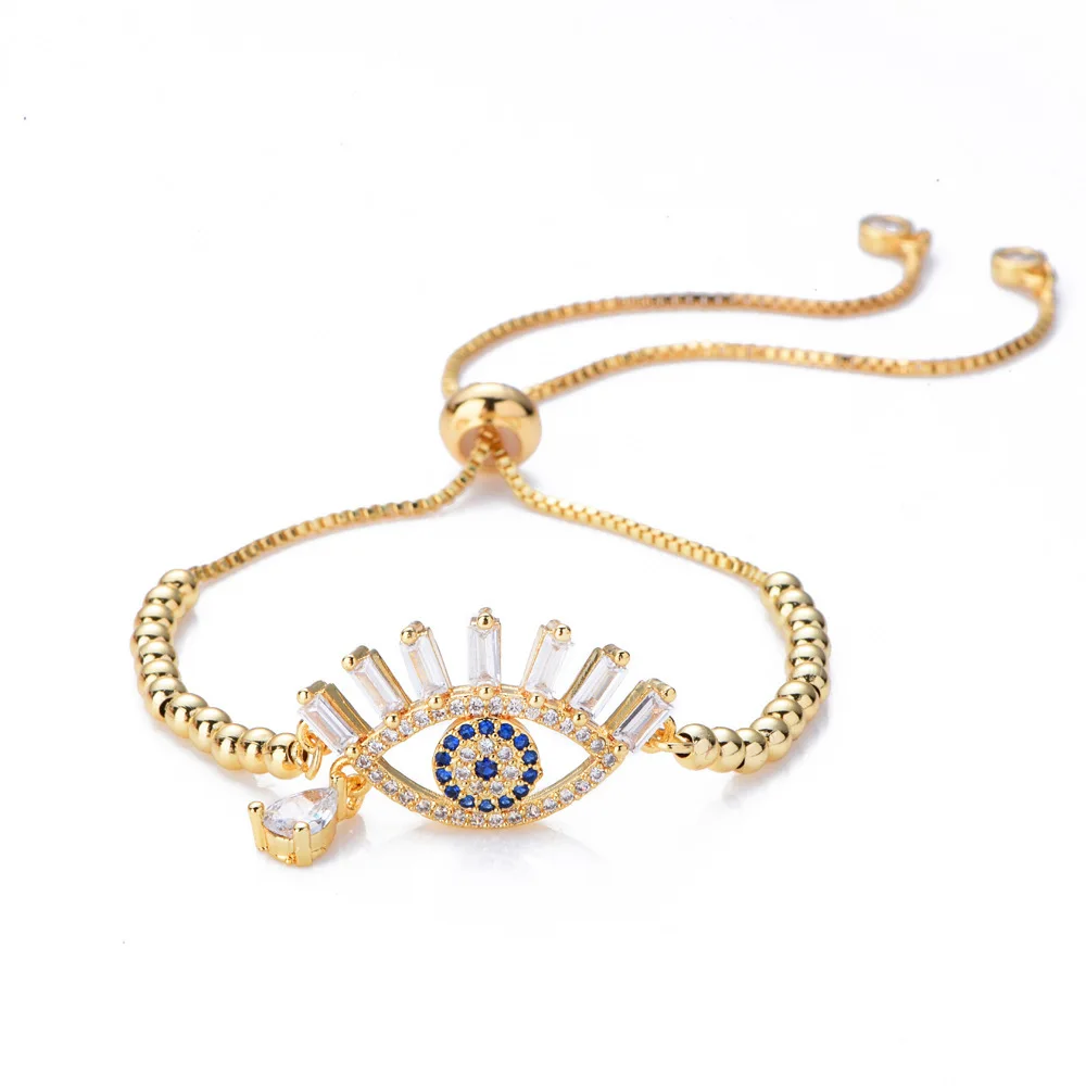 

Crystal lucky Fatima blue eye bracelet alloy  hamsa bracelet, Gold,silver,rose gold,black