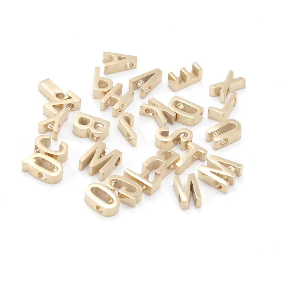 

Rose Gold DIY Jewelry Pendant Making Accessories Blank Stainless Steel Capital Letter Alphabet Charm Beads