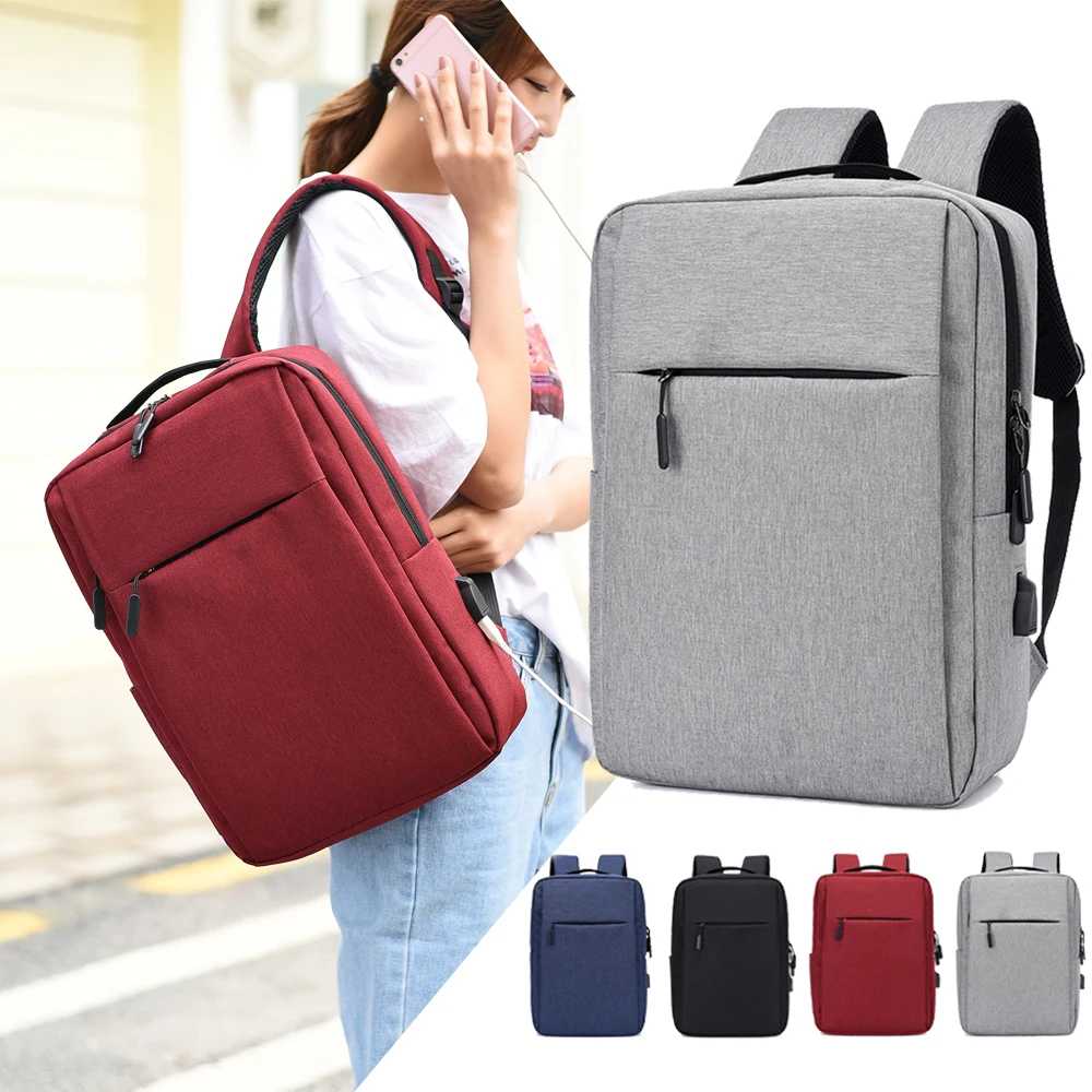 

OMASKA USB School Bag Backpack 15.6 inches bolsas para laptop Large Capacity Custom mochila Oxford USB laptop bagpack bag, Black,blue,red,grey