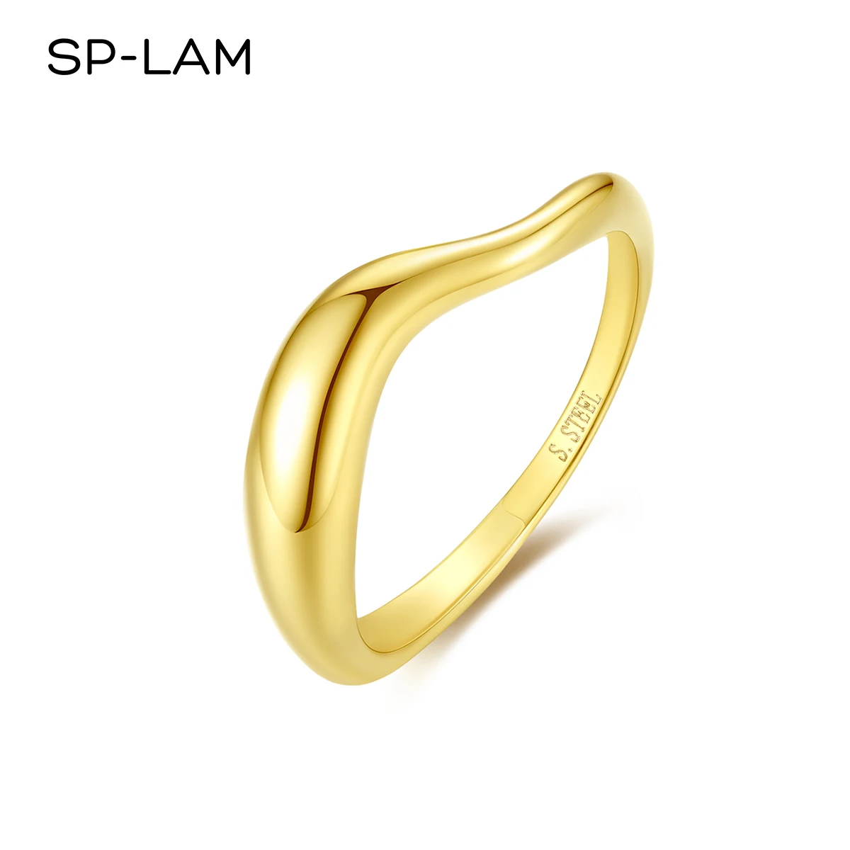 

SP-LAM Wedding Band Trendy Plated Stylish Statement Fashion Stainless Steel Wholesale Woman Gold Ring