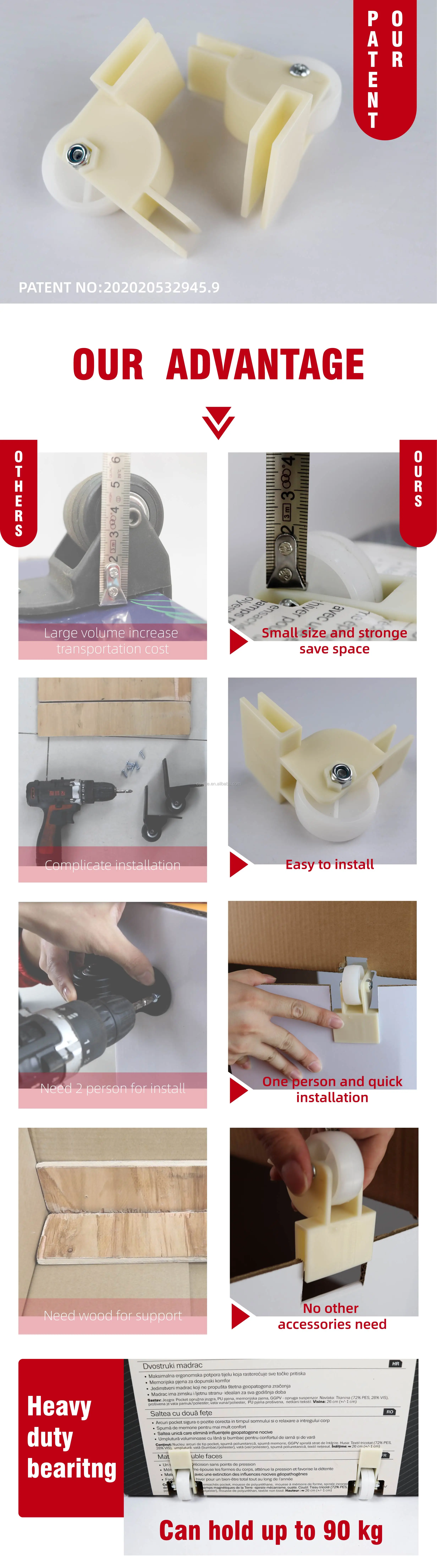 Bed Cardboard Box With Wheels And Handle,Printed Corrugated Box For