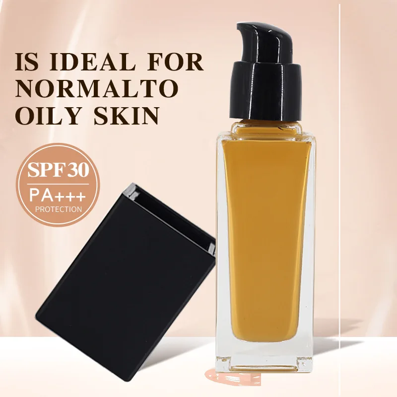 

2021 Top Ranking Whitening Lock Water Concealer Makeup Face Foundation Liquid With Custom Private Label, 3 colors