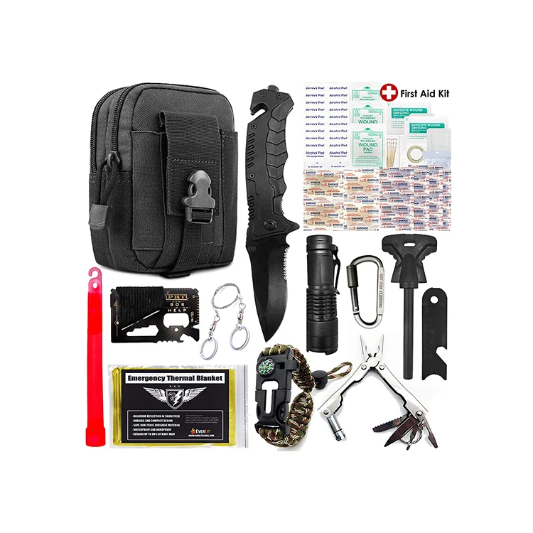 

80 in 1 Outdoor Army Military Accsesorios Militares Travel Camping Survival Tools SOS Emergency Kit Set, Multi-colors