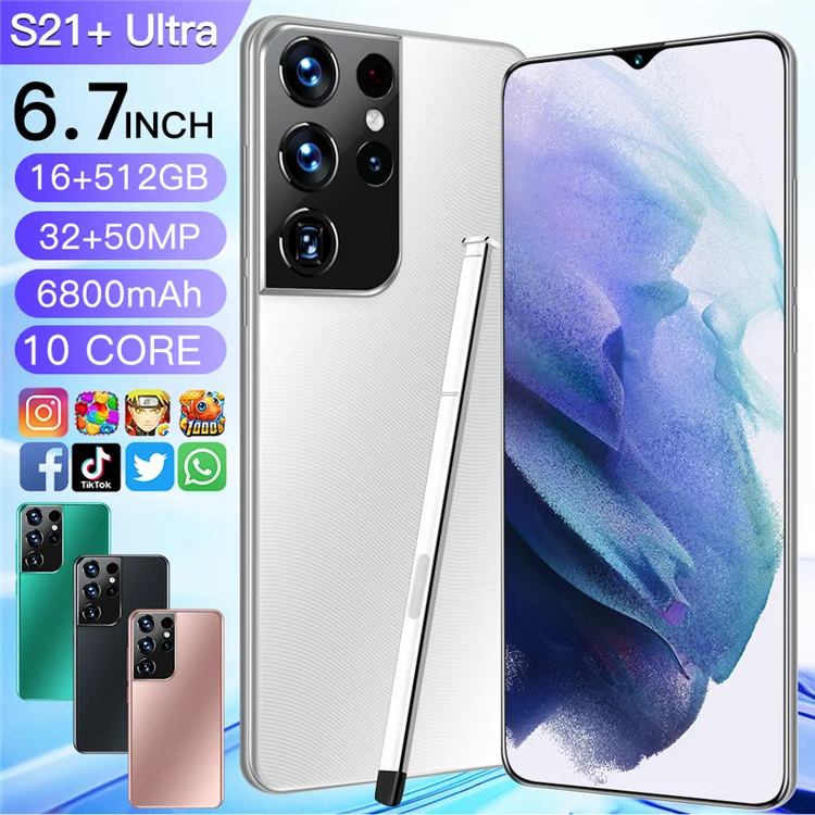 

S21 Ultra Cell Phone Large Capacity Original Mobile Phones 16GB 256GB Android Smartphone 6.7 Inch Long Standby Time Smart Phone