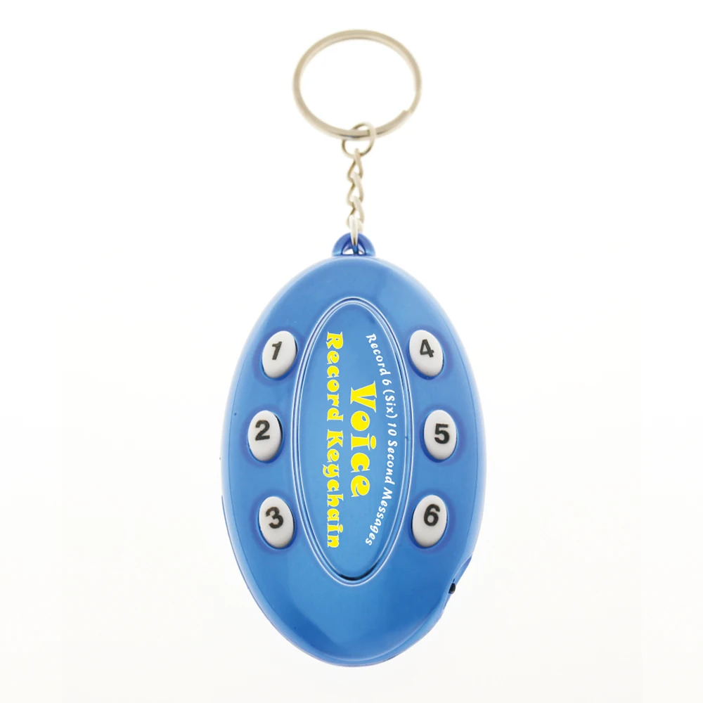 Fashion promotional gift cutom logo 6 button mini message recording keychain