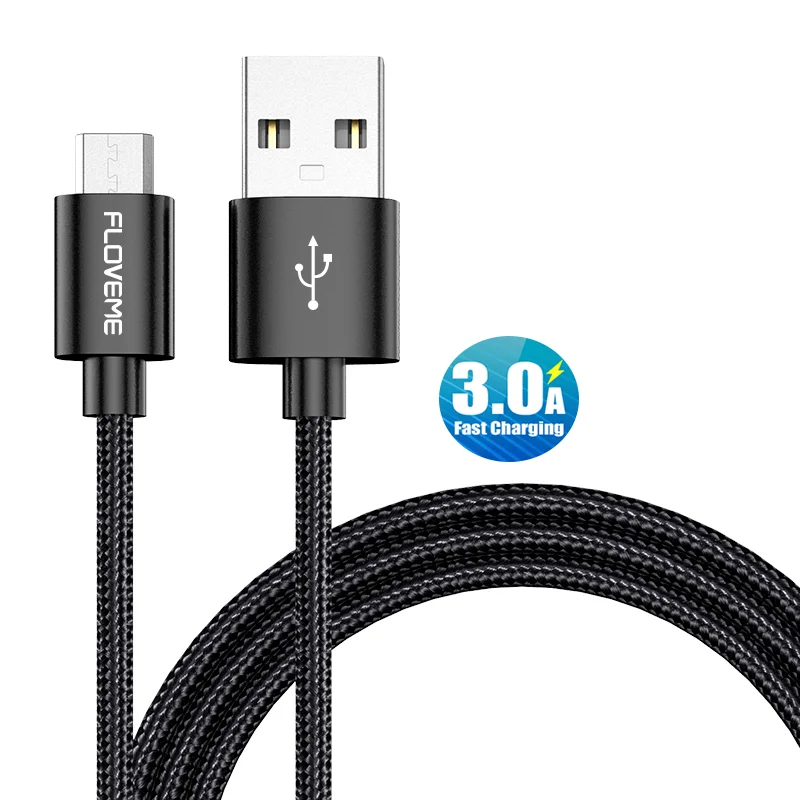 

DHL Free Shipping 1 Sample OK FLOVEME 1M USB Charging Data Cable 3A Fast Charging Cable For Samsung Phone Cable