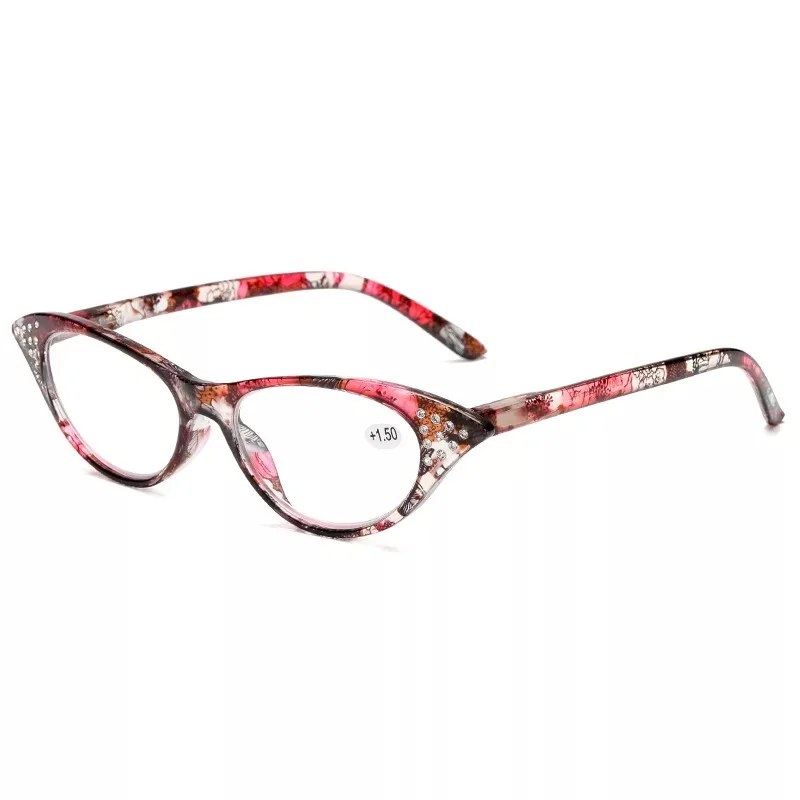 

High quality Cat eye Fashion Cheap price Women reading glasses with diamond, White ,black tortoise italy design ce reading glasses