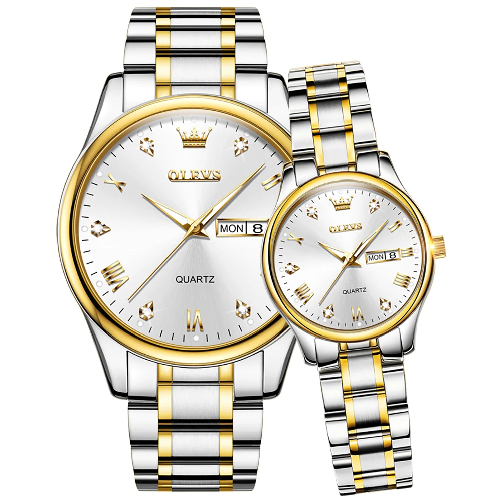 

OLEVS Factory Couple Fashion Quartz Custom Logo Watch Wrist Watch Cheap Prices Low MOQ Clock For Lover Brand Hand Watch