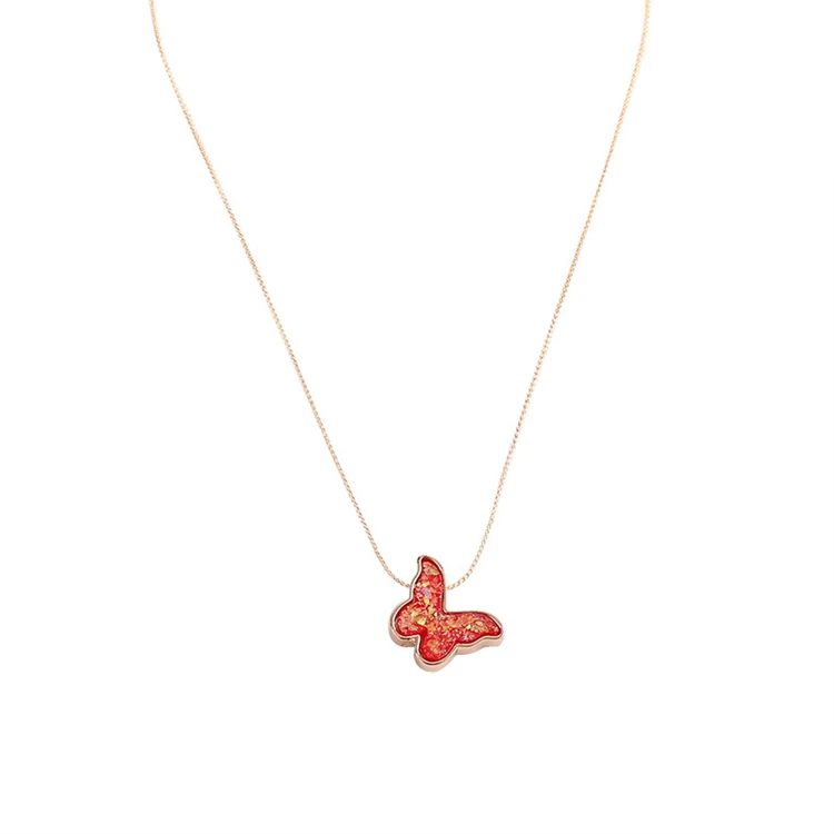 

Popular cheap price wholesale hot style reusable premium alloy butterfly charm necklace