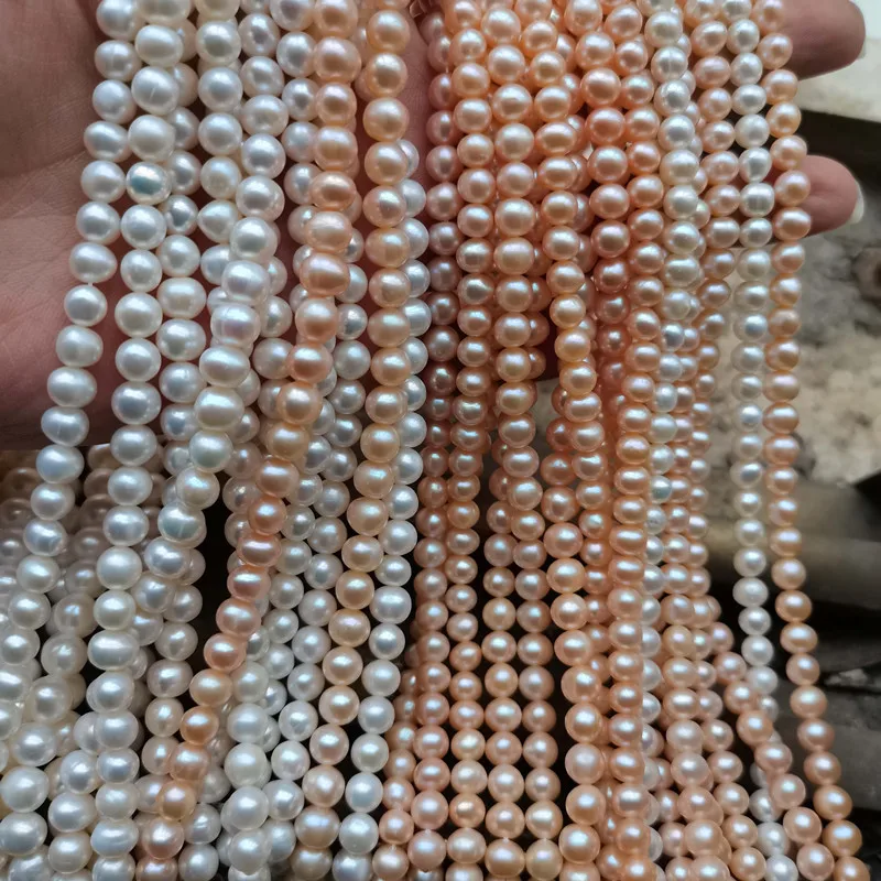 

Wholesale  Cheap Price Pearls Cultured Real Freshwater Pearl Strand String Beads Jewelry Accessories, White/pink/purple