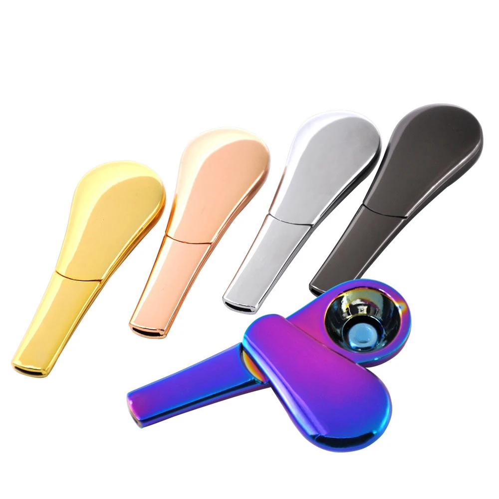 

Metal Tobacco Pipe Cigarette Smoking Accessories Removable Magnetic Classic Design Spoon Smoking Pipes, Black, gun black, silver , gold , rose gold . rainbow