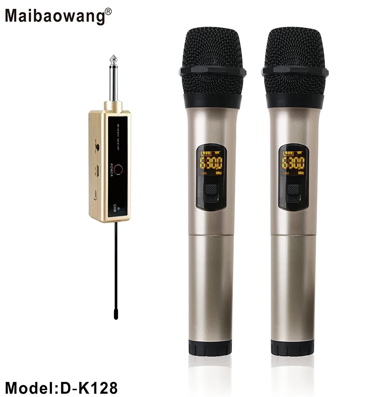 

2021 new style good price Vhf wireless microphone for family karaoke microphone, Gold