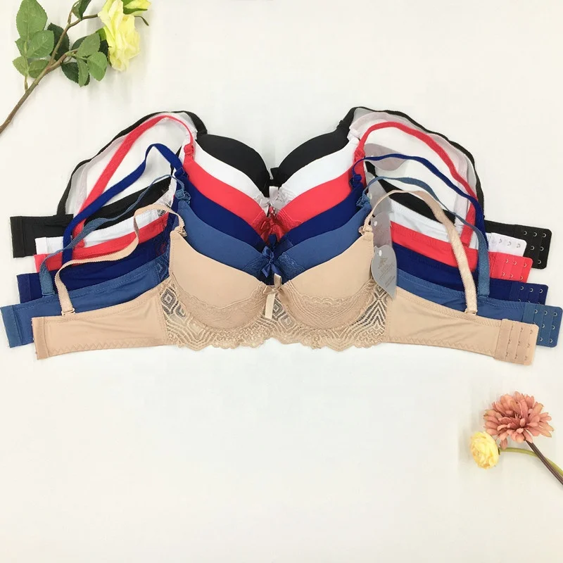 

New style breathable full cup fancy bra padded push up high quality bra for women, Black,white,skin