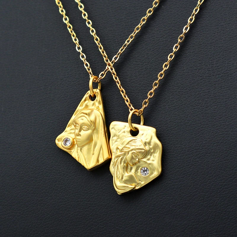 

New shop discount 2021 new fashion18K gold plated stainless steel chain brass pendant women necklaces