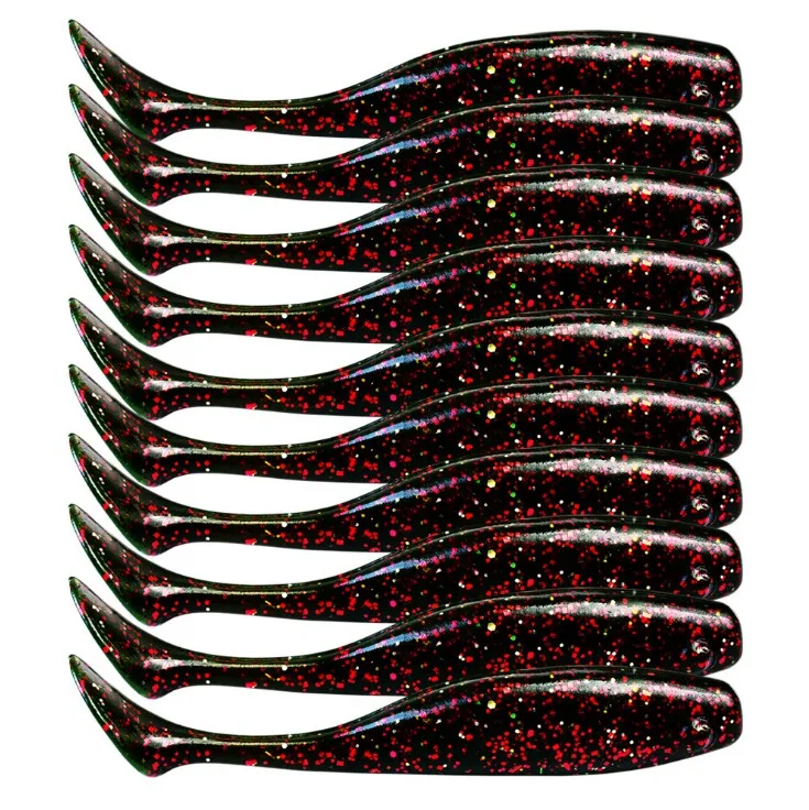 

In stock 9.3cm 66g soft body baits worm T Tail artificial shad bionic soft baits, Black