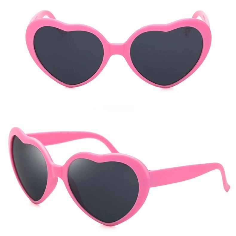 

Free Shipping Heart Shaped Love Effects Sunglasses Watch The Lights Change to Heart Shape At Night Diffraction Glasses
