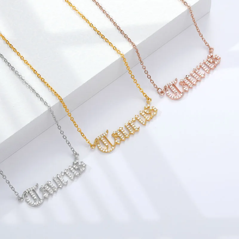 

Eico Jewelry New Design Wholesale Zircon Necklace Special English Letter Necklace Pendant