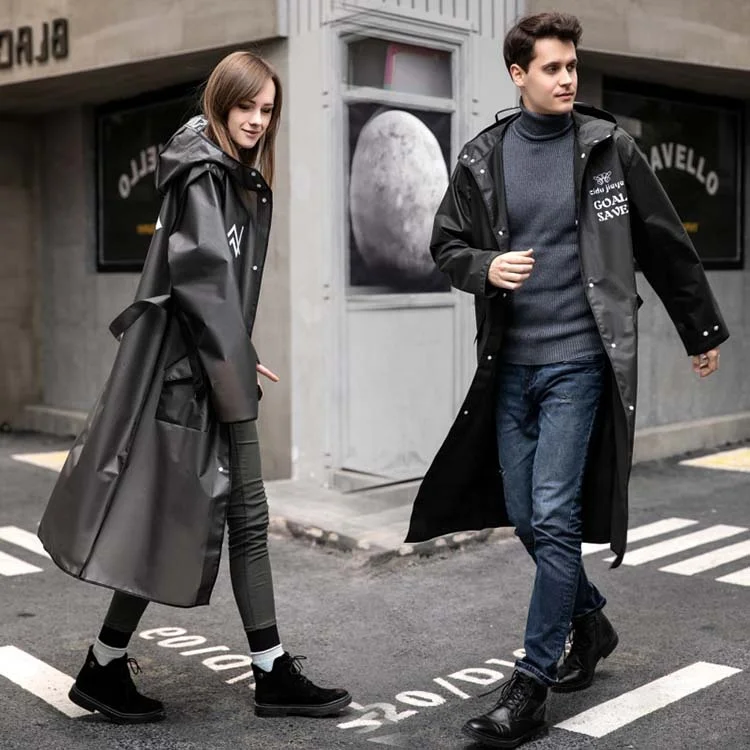 

EVA Stylish Adults Men Women Long Waterproof Raincoat Keep Away From Droplets