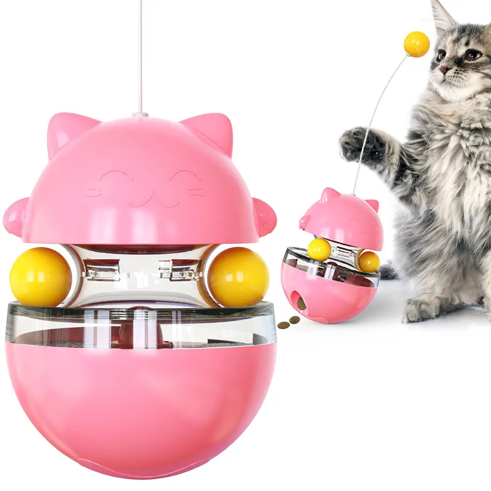

Hot Selling Leaking Food Interactive Gyro Funny Ball Cat Food Leakage Turntable, As picture