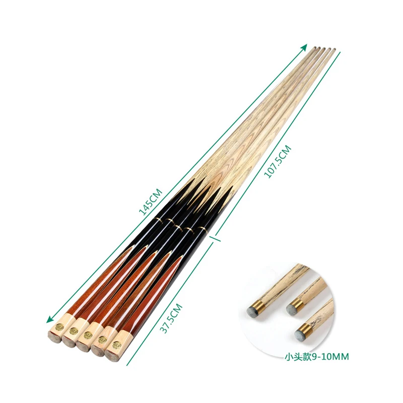 

Imported ash wood 3/4 joint snooker cue stick with 9mm or 10mm tip