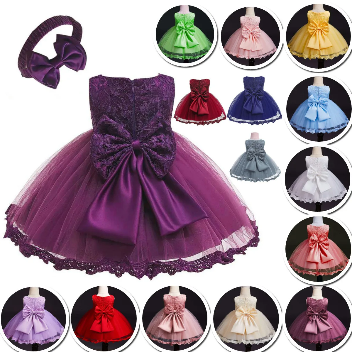 

Hot new products kid clothes flower Birthday Children Baby Girls Party Dress Design