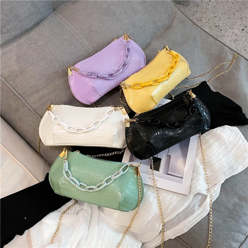 

Medium size trending black stylish chain shoulder bag 2020 2021 top trend products in handbag for women ladies