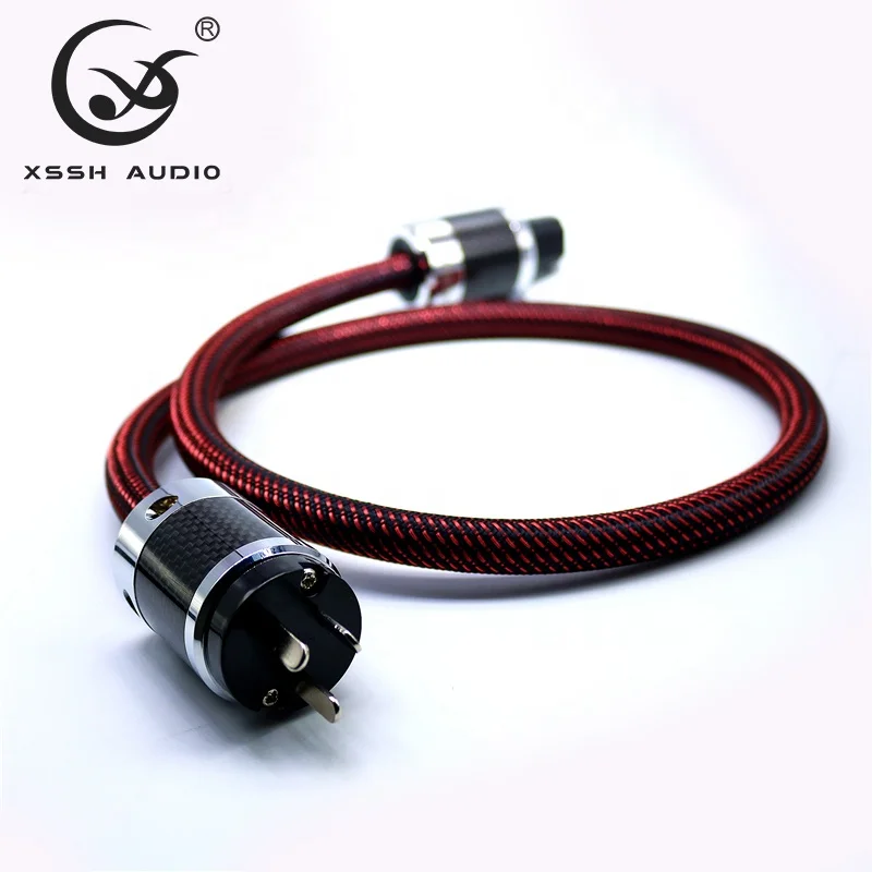 

XSSH audio Hifi Plated Gold US IEC AC Female Male Power Plug copper Power Cable connector power cord wire, Picture shows