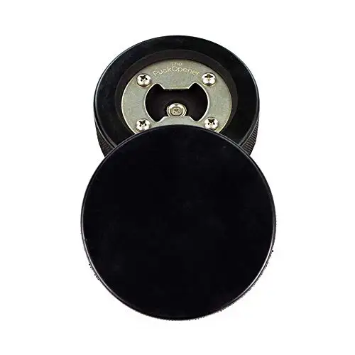 Custom Logo printed OEM Standard Game Quality Rubber Material Ice Hockey Puck Bottle Opener