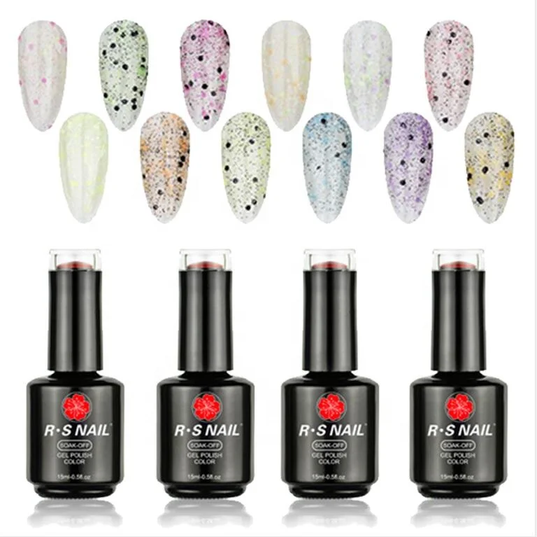 

Free sample private label wholesale color soak off uv gel nail polish Snowflake UV Nail Gel Polish