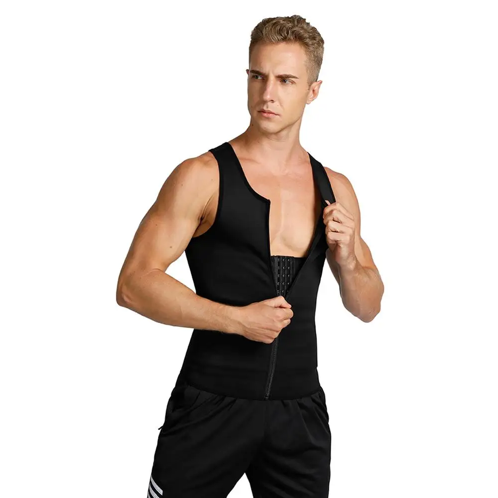 

Men's Slimming Vest Sweat Shirt Body Shaper Waist Trainer Shapewear Men Top Steel Boned Shapers Clothing Male Shapewear Corset