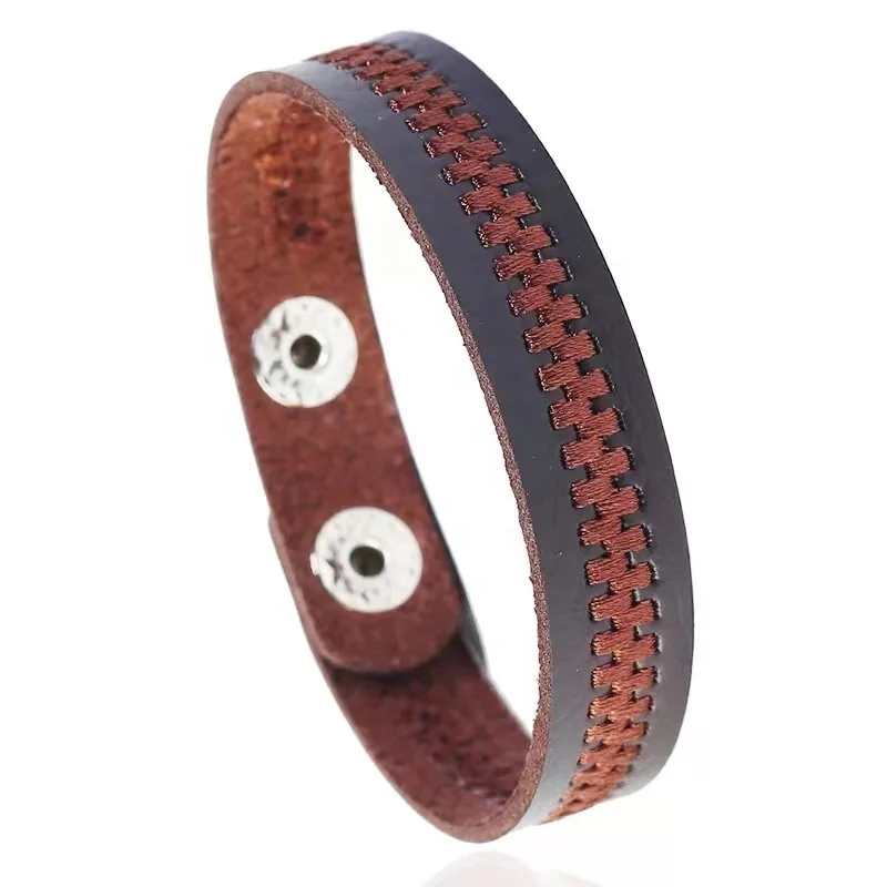 

New design men and women simple joker adjustable cheap gift leather computer embroidered bracelet, Picture shows