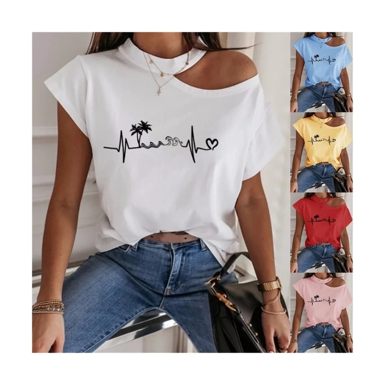 

Fashion Summer Breathable T-shirt Polyester Slim Short Sleeve Ladies Shirts For Women, Colorful
