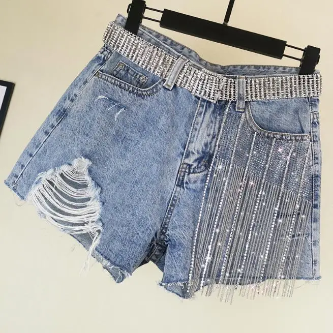 sequin tassel shorts