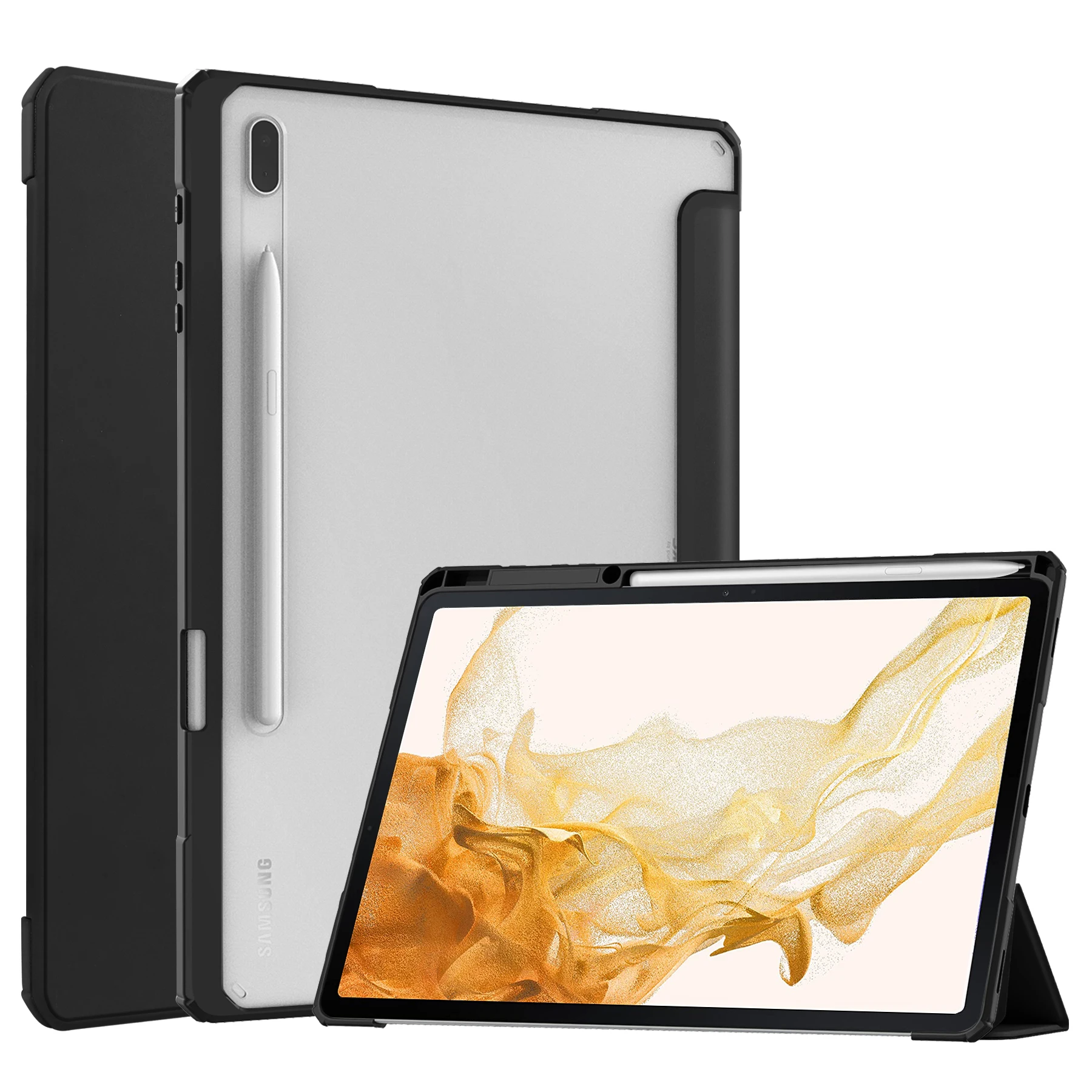 

CYKE Acrylic Transparent Tablet Case For Samsung Galaxy Tab S8 Plus 12.4" SM-X800 SM-X806 S7 Plus SM-T970 SM-T975 Tablet Cover