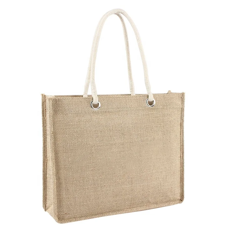 

Top quality eco burlap 100% jute tote bag strong shopping bag, Customized color
