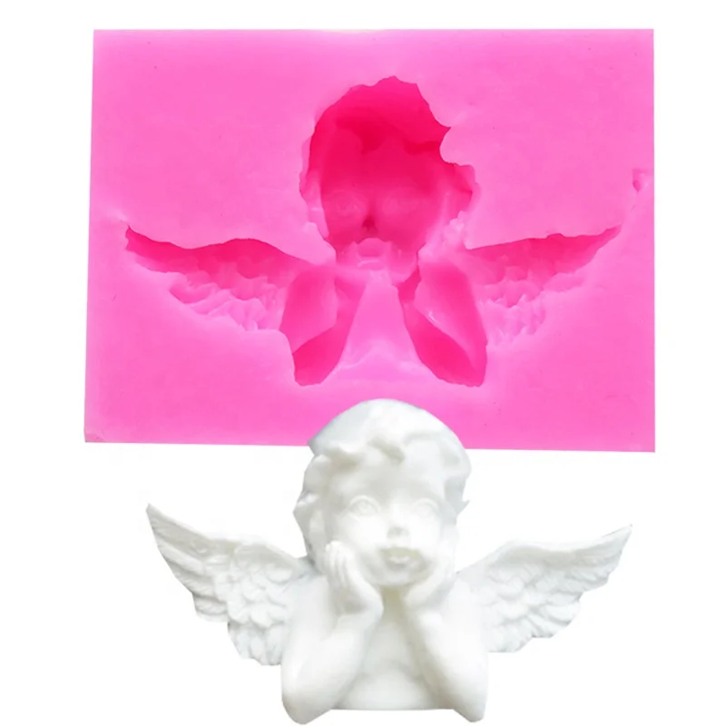 

3D Angel Frame Silicone Mold Cupcake Topper Fondant Molds DIY Cake Decorating Tools Soap Clay Candy Chocolate Gumpaste Mould