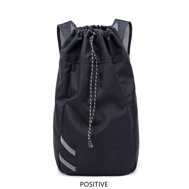 

New design fashion drawstring gym bag with basketball holder sports high capacity travel backpacks for men, One colors